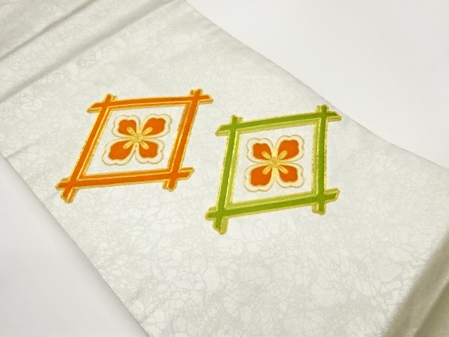 JAPANESE KIMONO / KINKOMA EMBROIDERY IGI / HANA-ROSHI PATTERN NAGOYA O